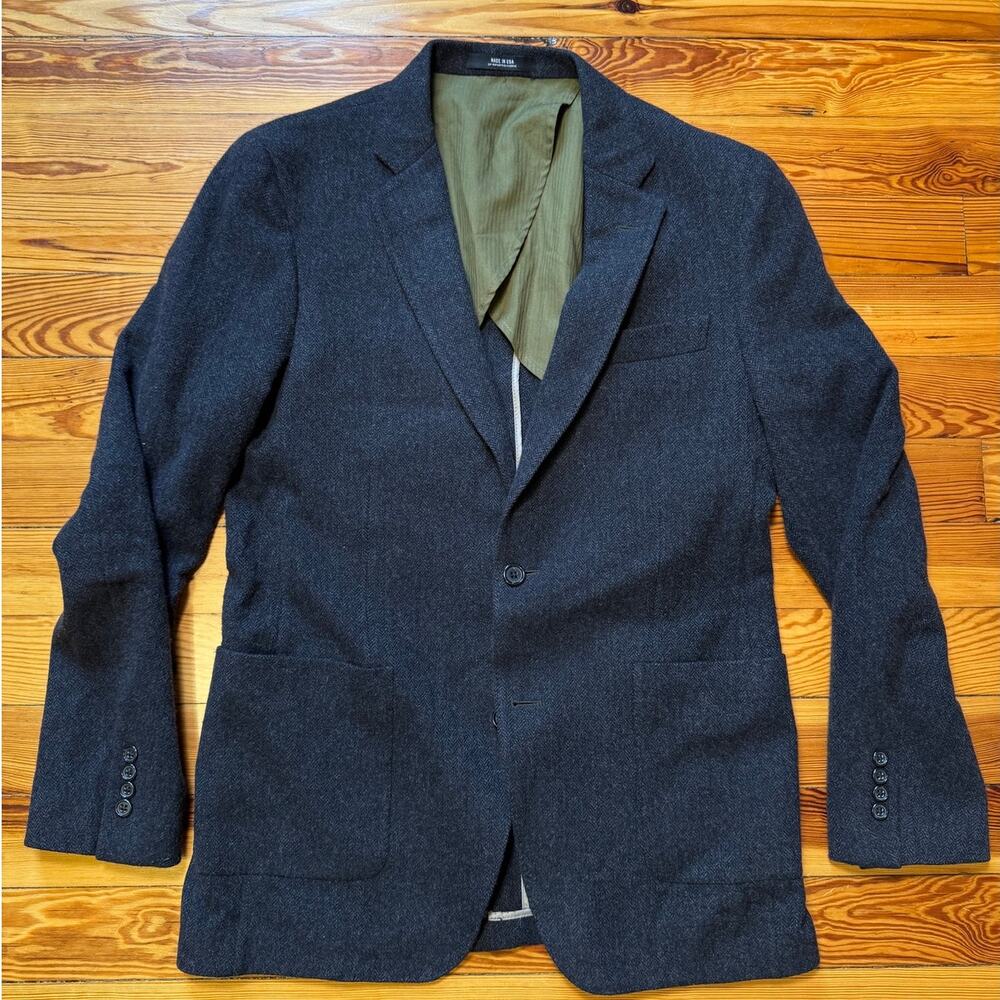Todd Snyder Sutton Fit Grey Herringbone Blazer